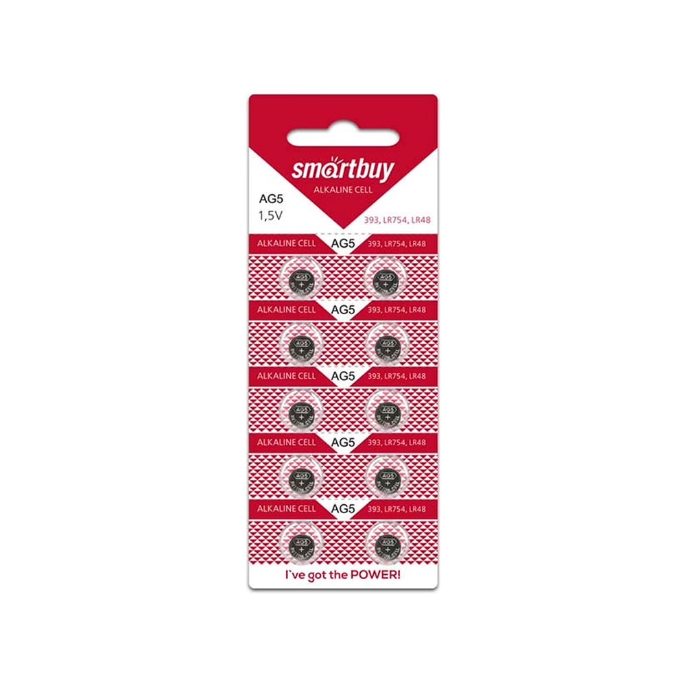 Батарейка часовая Smartbuy AG5-10В (10/2000) (SBBB-AG5-10B)