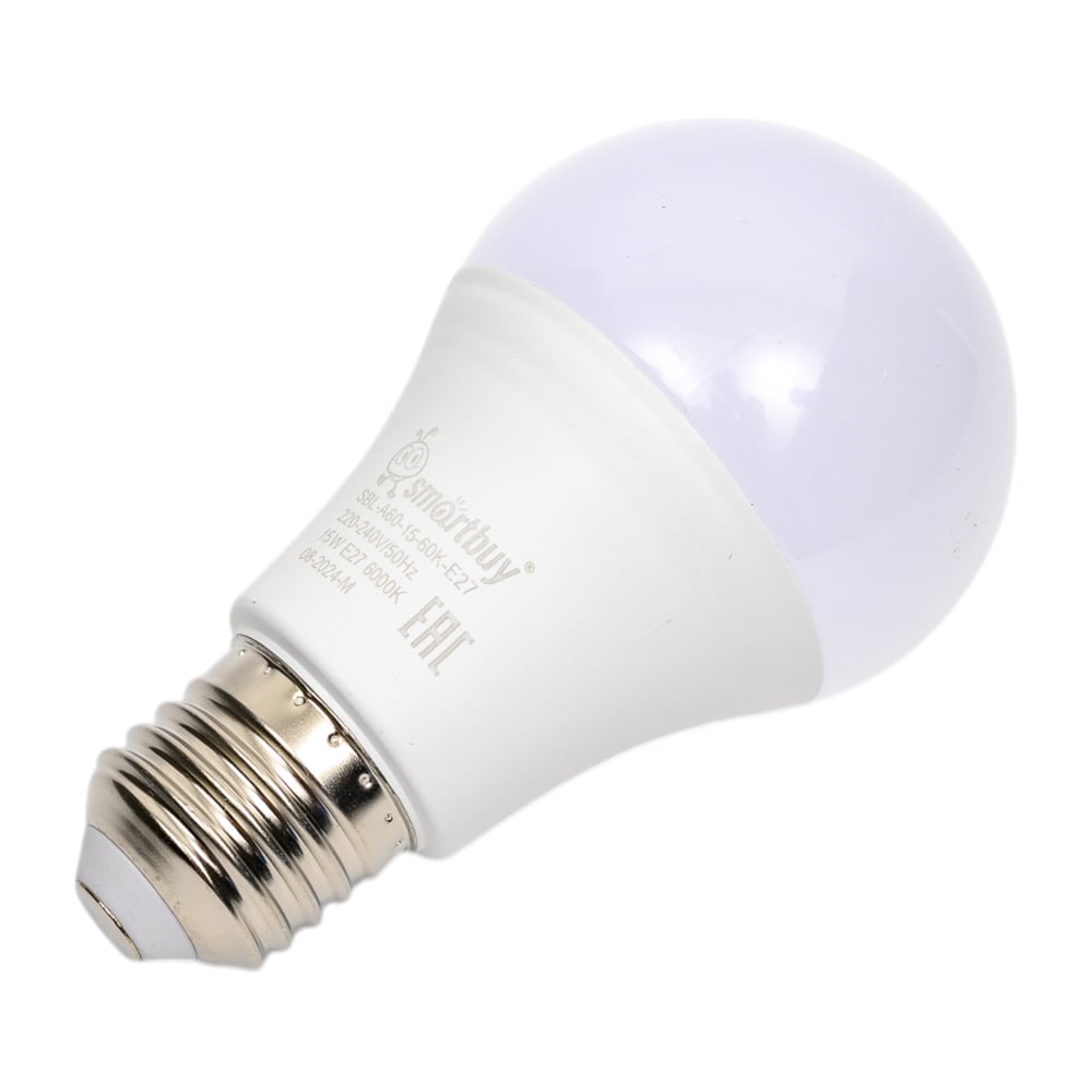 Светодиодная (LED) Лампа Smartbuy- A60-15W/6000/E27