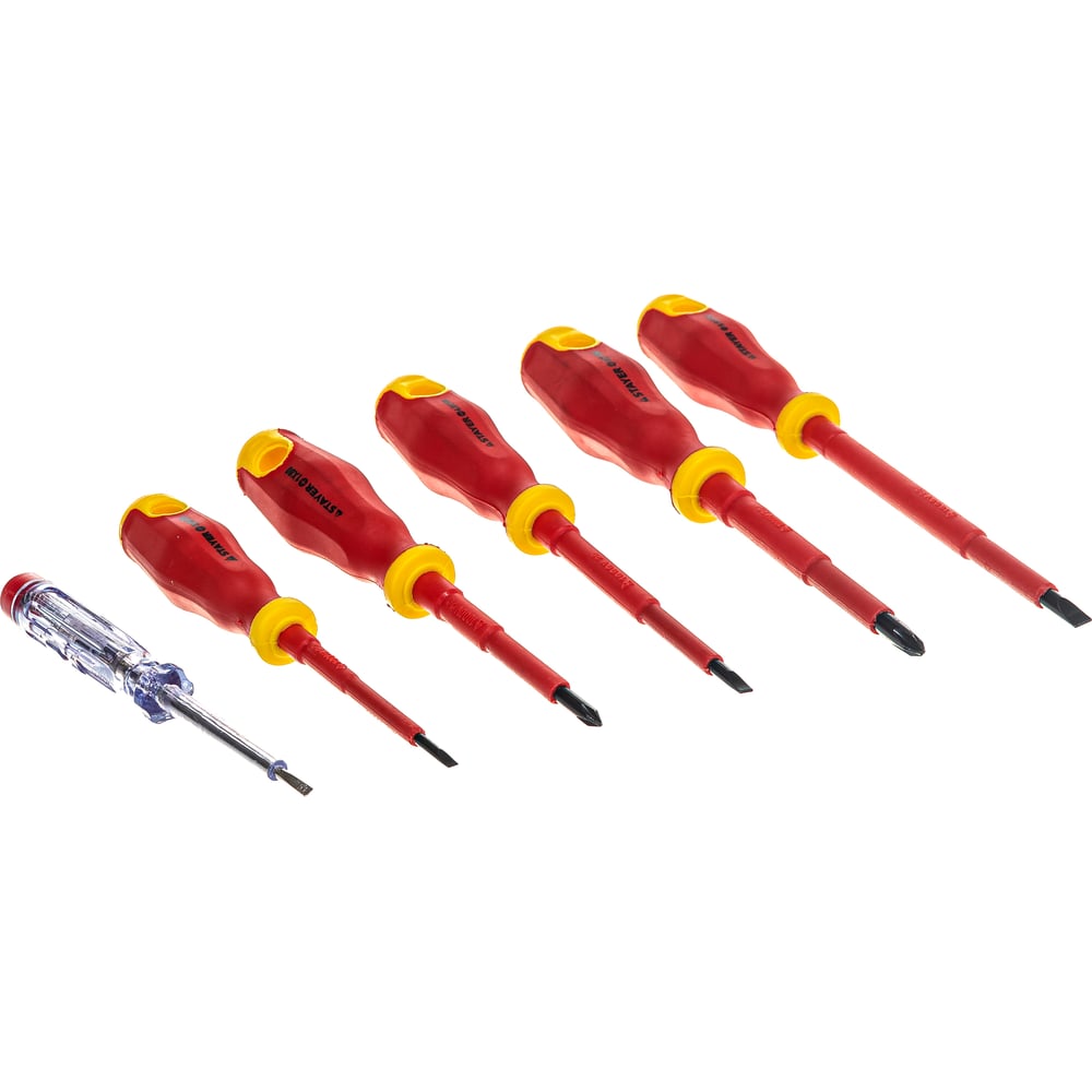 Набор отверток STAYER "ELECTRO"диэлектр,SL:3,0х75мм,4,0х100мм,5,5х125мм,PH:№1х80мм,2х100мм,100-250Вт