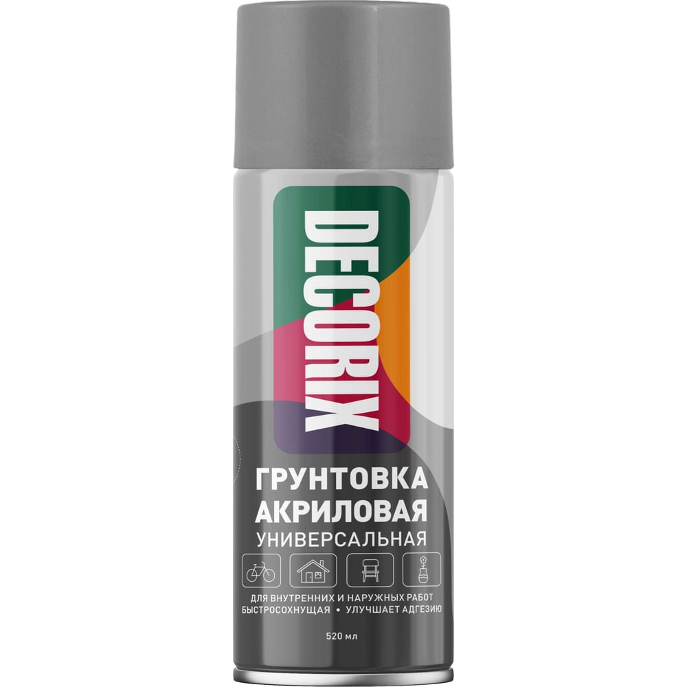 Аэрозоль Decorix грунтовка по ржавчине серая (12шт/уп)