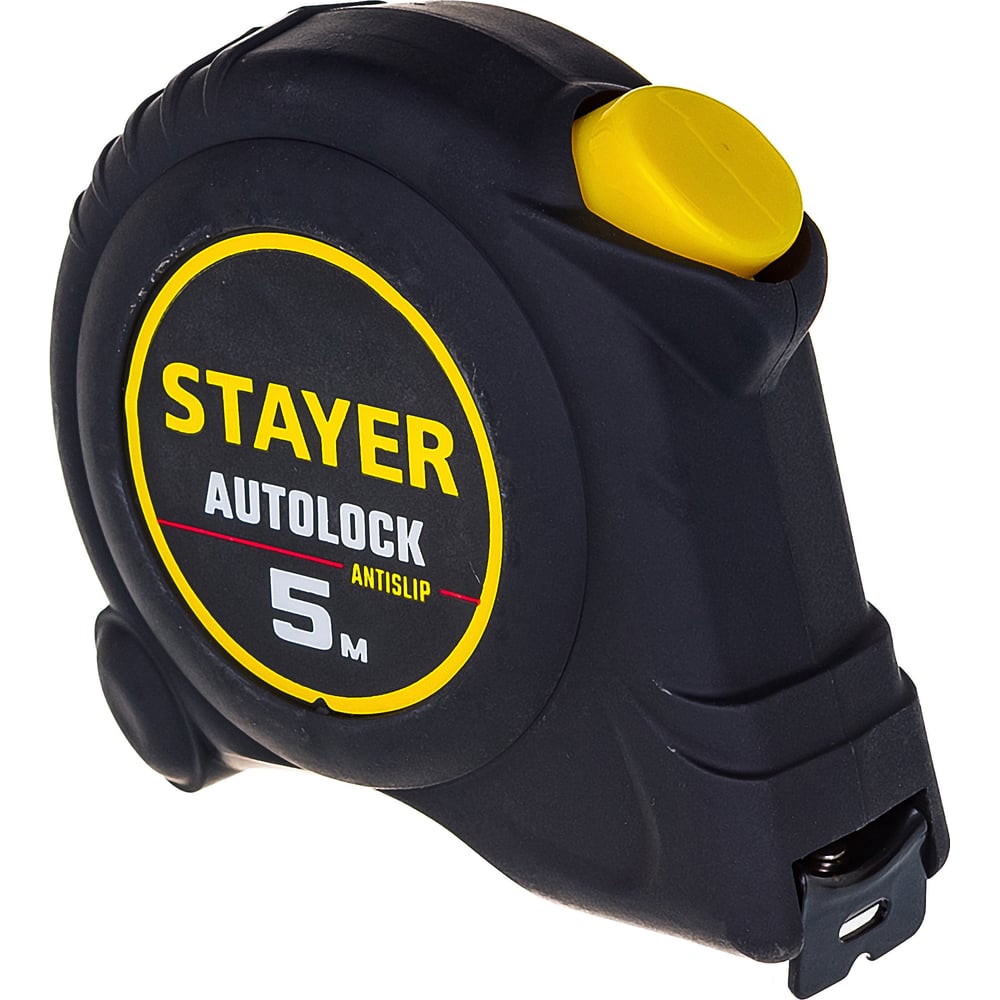 Рулетка STAYER "AUTOLOCK", корпус с резиновым напылением, автостоп, 5мх19мм