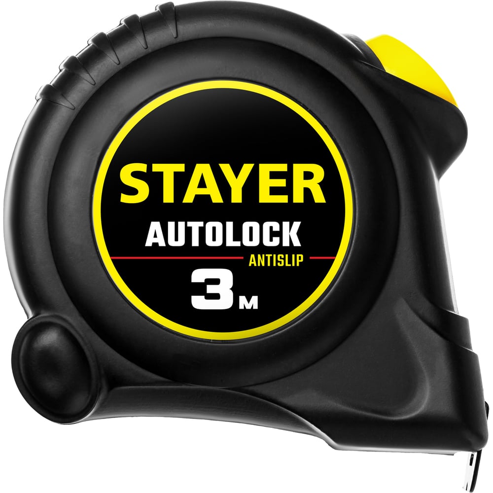 Рулетка STAYER "AUTOLOCK", корпус с резиновым напылением, автостоп, 3мх16мм