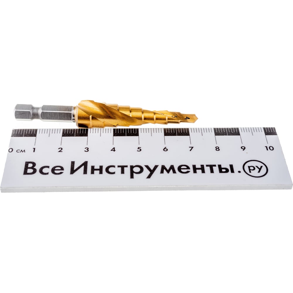 Сверло ступенчатое 4-5-6-7-8-9-10-11-12мм,HSS,спиральный проф.шестигр.хвостик/Matrix