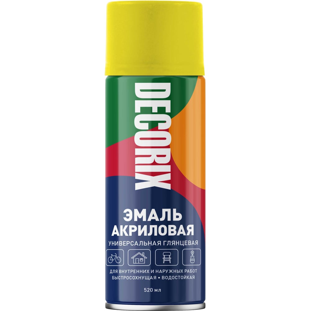 Аэрозоль Decorix универс.желтый 520мл (12шт/уп) А07