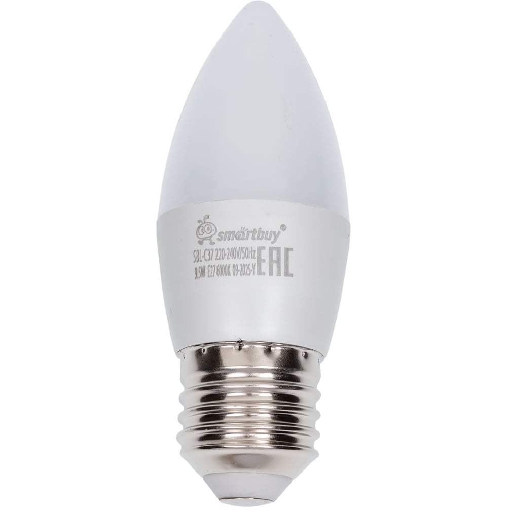 Светодиодная (LED) Лампа Smartbuy-C37-9,5W/6000-E27