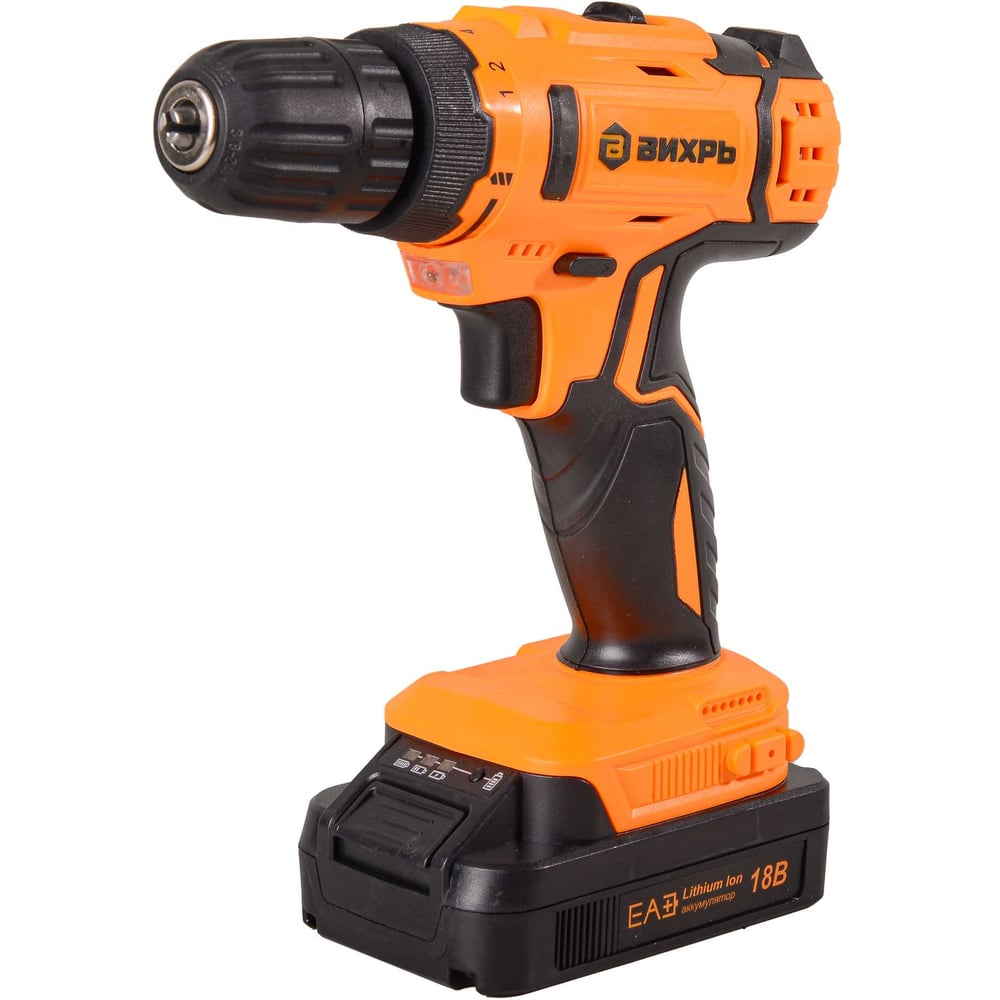 Шуруповерт аккумулят Вихрь ДА-18Л-2К (18V? 2Li-lon x2Ач) кейс