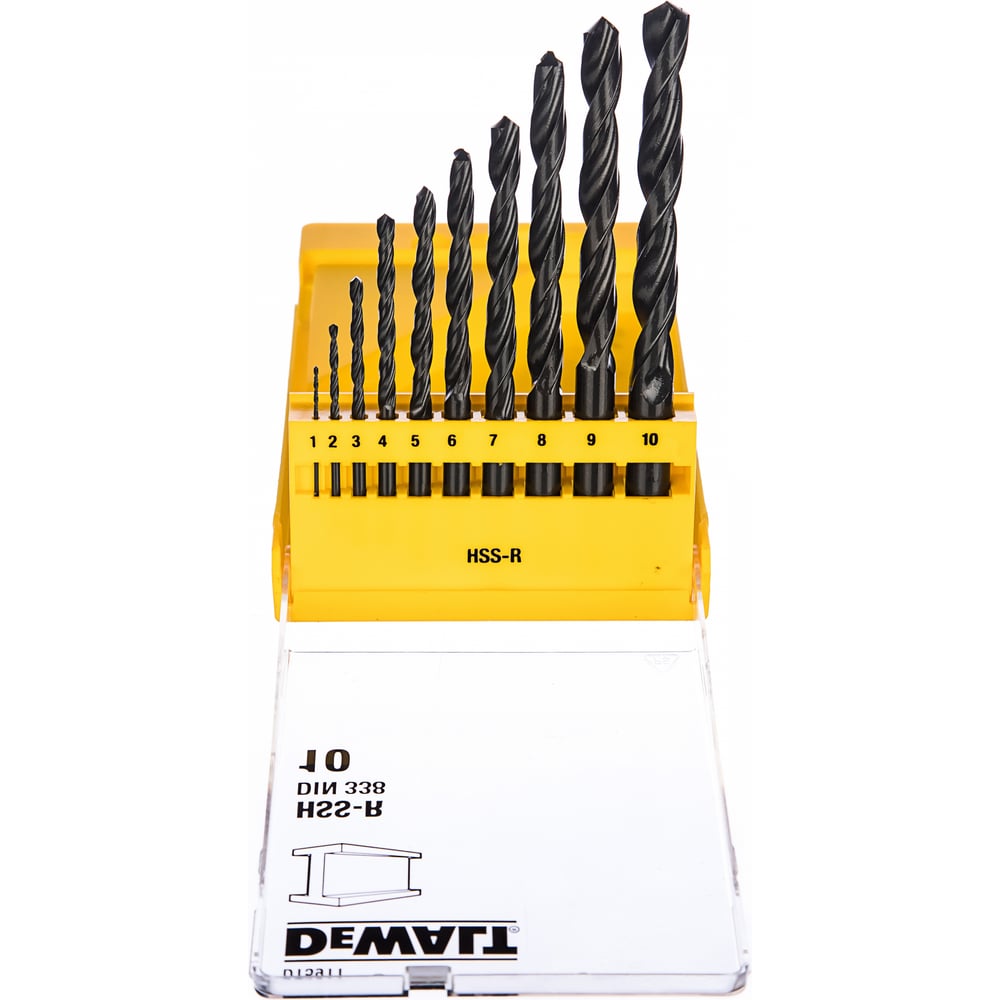 DeWalt набор сверл п/мет. HSS-R,1-10ММ, 10шт