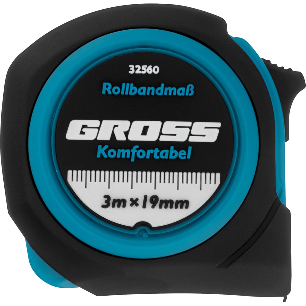 Рулетка Komfortabel 3м х 19мм обрезиненный корпус/Gross