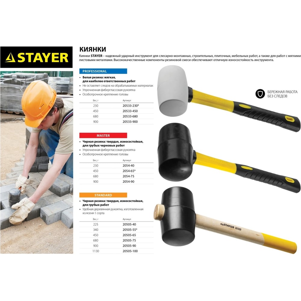 Киянка STAYER 'PROFESSIONAL' резиновая черная, с фиберглассовой ручкой 900 гр.