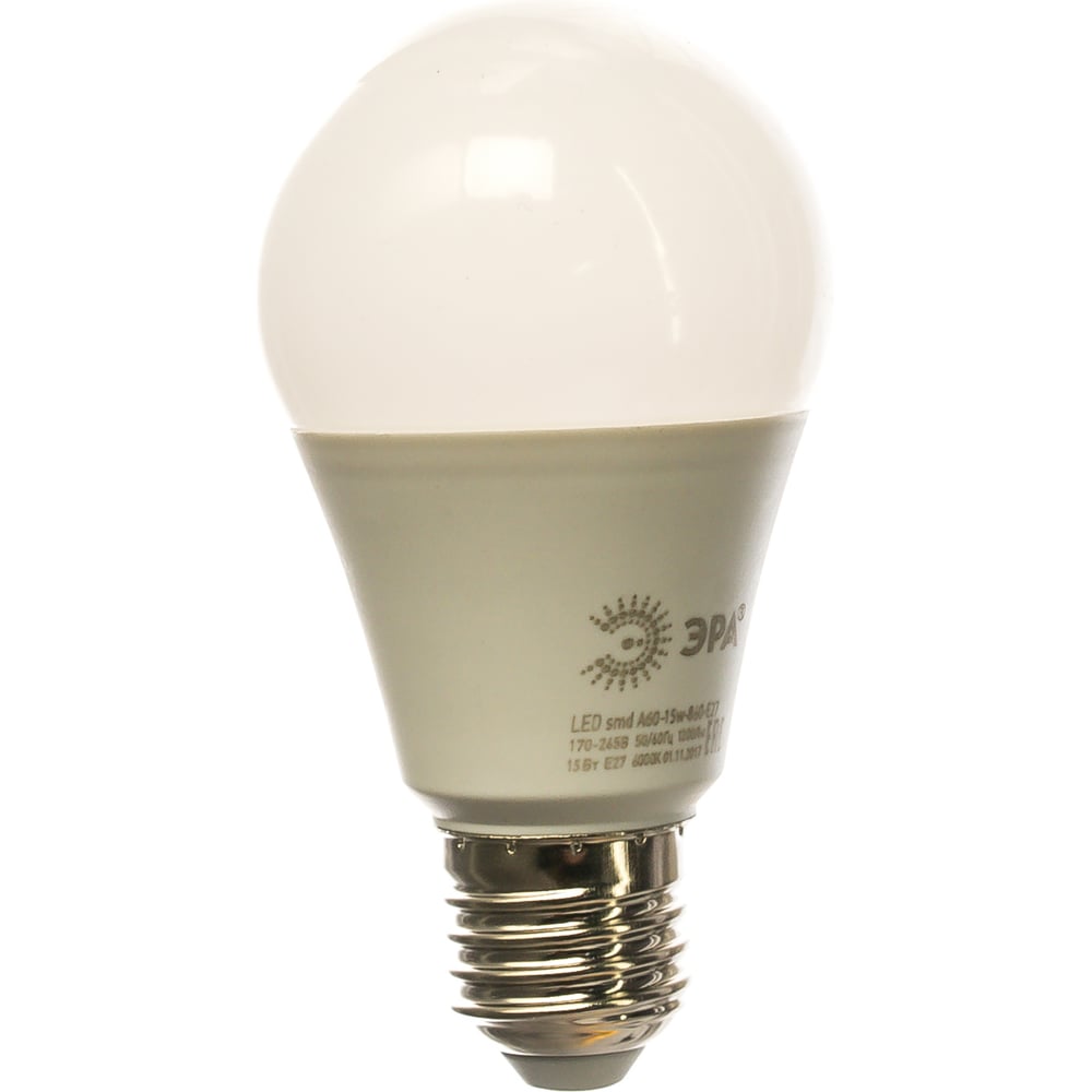 Лампа светодиодная ЭРА LED smd A60-15W-860-E27